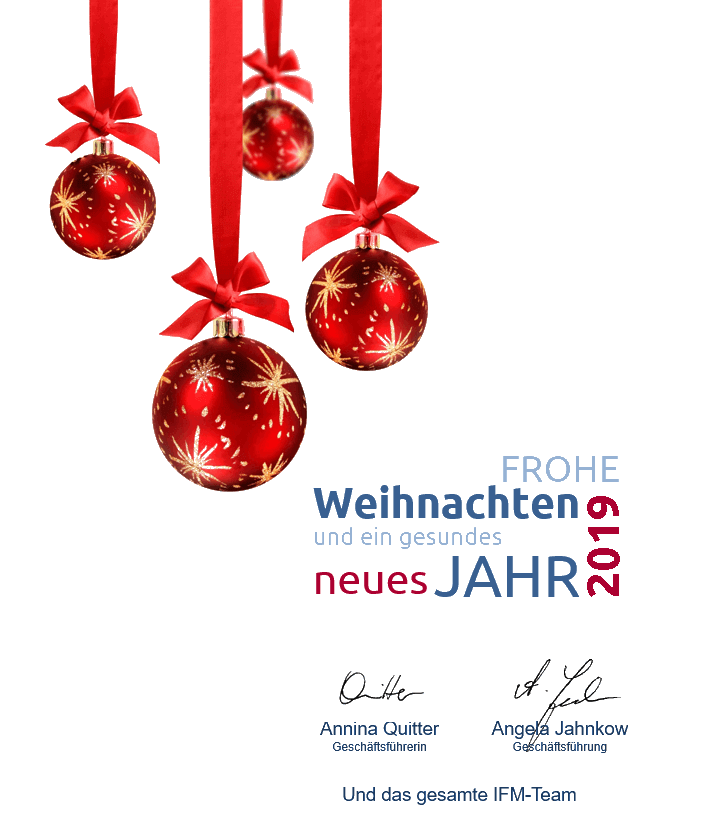 Weihnachtsdeko mit Grüßen vom IFM