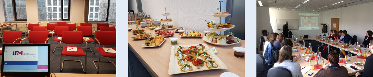 Drei Impressionen vom letzten Wissensbrunch: Raum, Essen und Gruppe