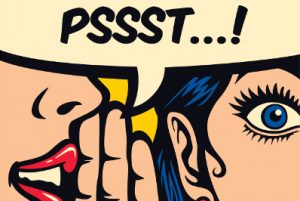 Flüstern im Comic-Stil