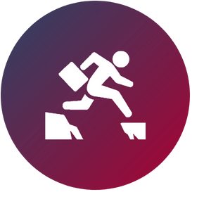 Springender Business-Mann als Symbol für agiles Projektmanagement