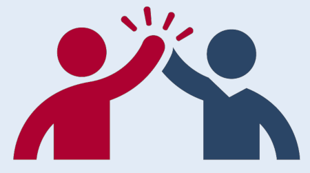 Grafik mit zwei Menschen, die sich ein High five geben