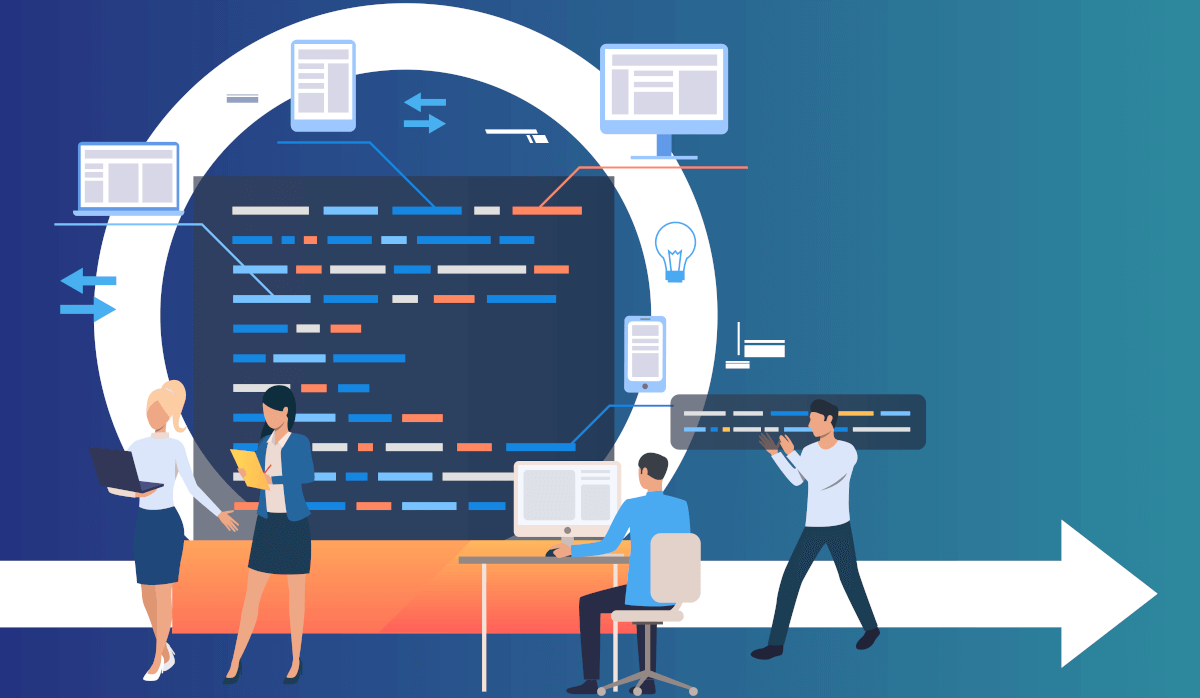 Mitarbeiter bei einem Sprint im Scrum