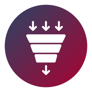 Trichter mit Pfeilen zeigt Funktionsweise des Lean Managements